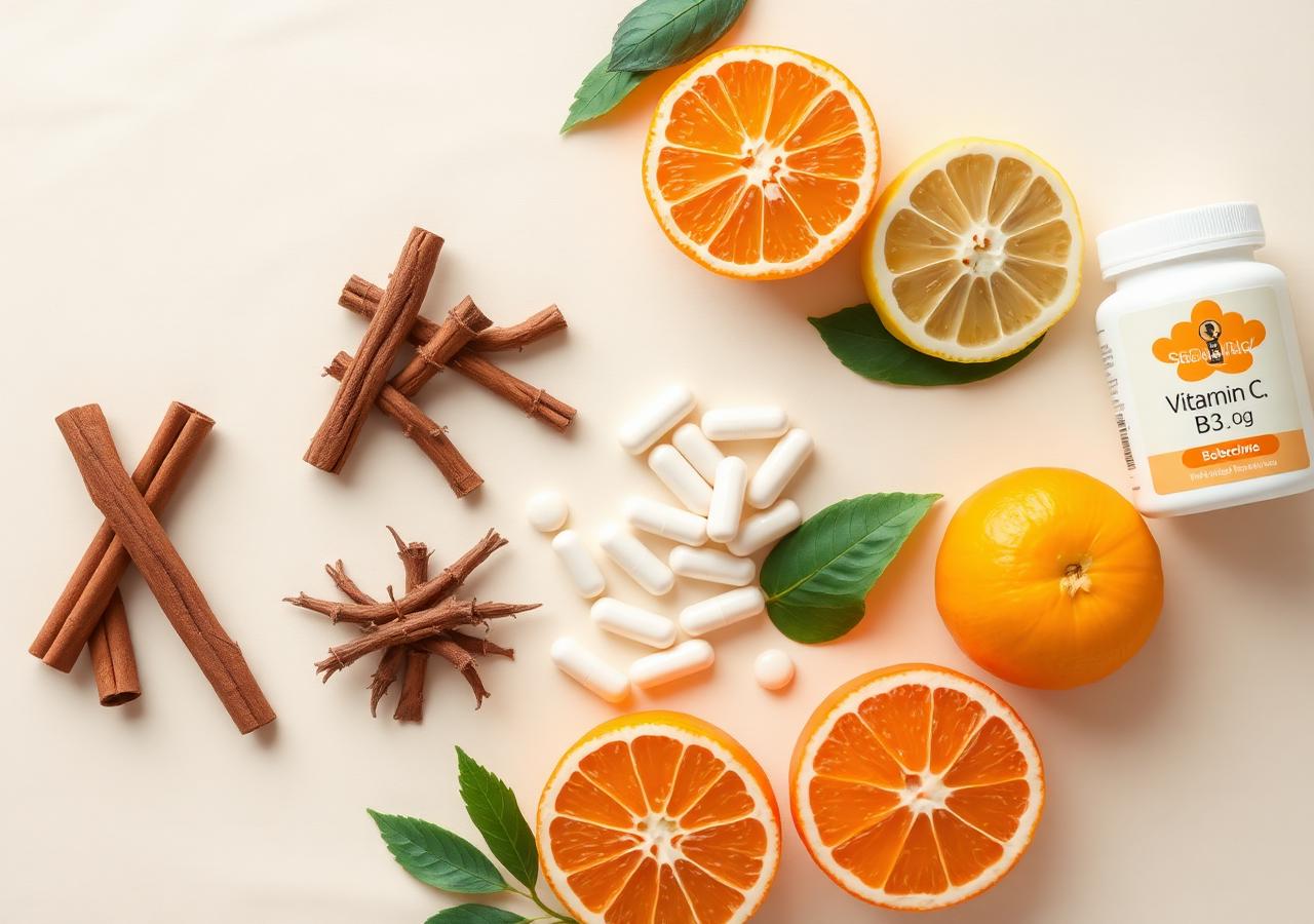 Natürliche Inhaltsstoffe des Glucosan Patch: Vitamin C, Niacin und pflanzliche Extrakte